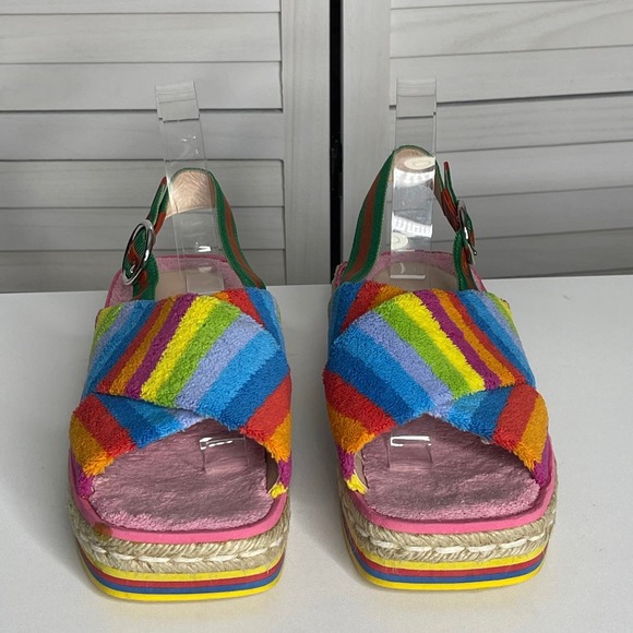 Gucci Huma Rainbow Platform Terry Sandals Size 39.5 - Picture 3 of 9